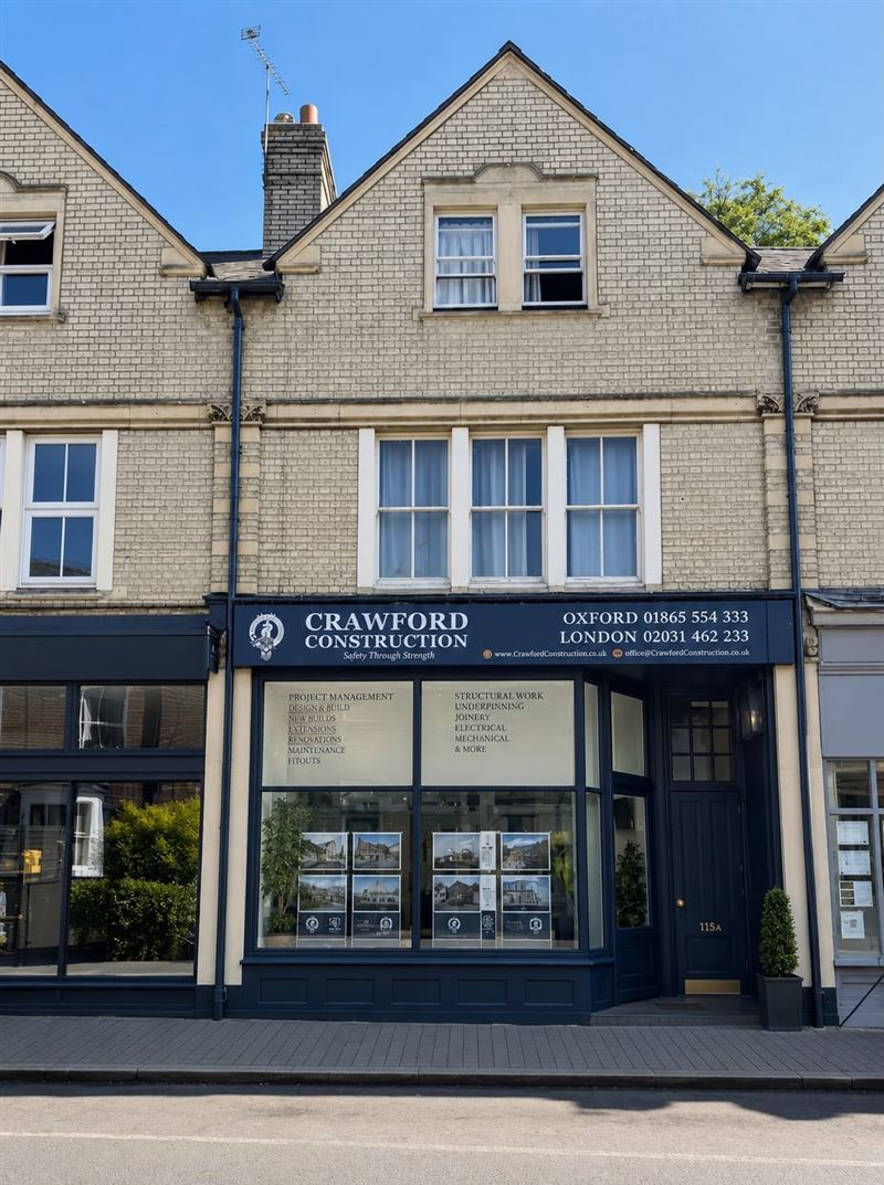 Crawford Construction Oxford storefront at 115 Walton Street